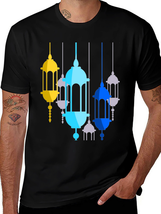 Lantern Graphic Print Black T-Shirt