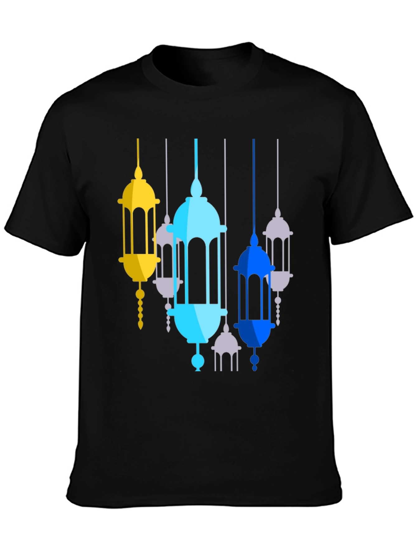 Lantern Graphic Print Black T-Shirt