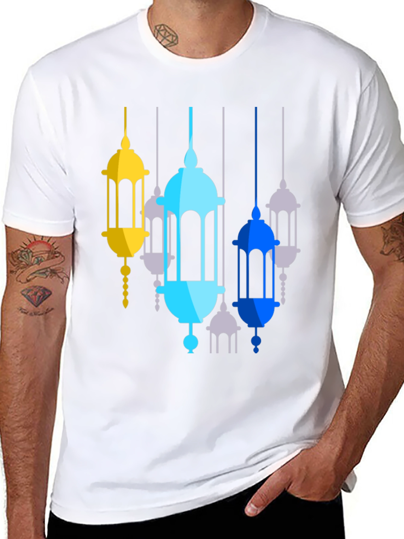 Lantern Graphic Print Black T-Shirt