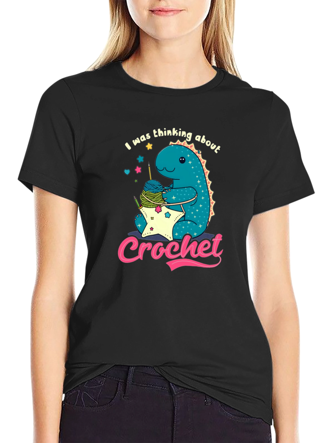 Cute Crochet Dinosaur T-Shirt