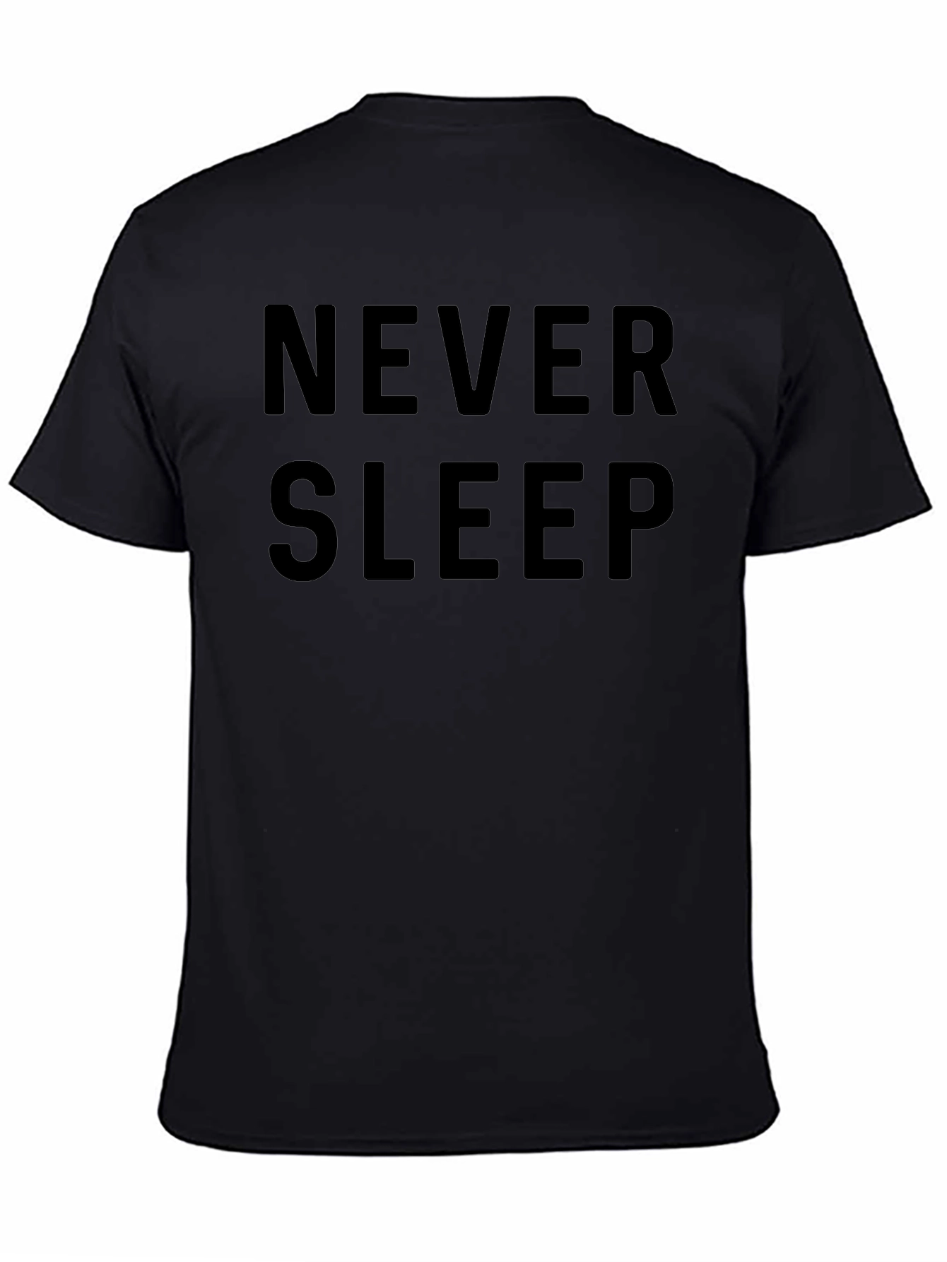 Never Sleep Black Graphic T-Shirt