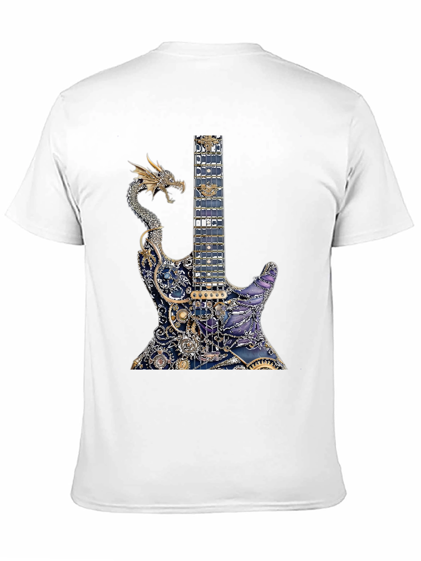 Dragon Guitar Print T-Shirt - Rocker Style