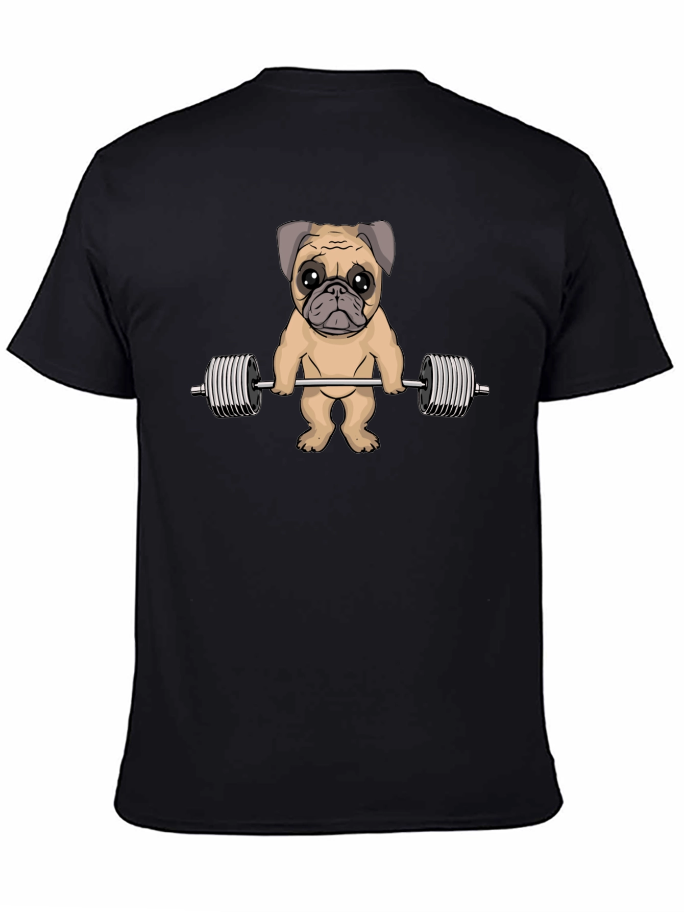 Pug Lifting Weights Graphic T-Shirt
