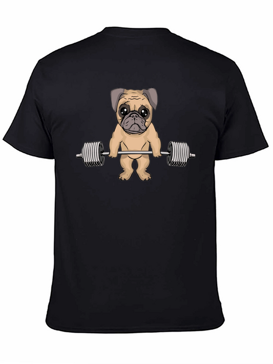 Pug Lifting Weights Graphic T-Shirt