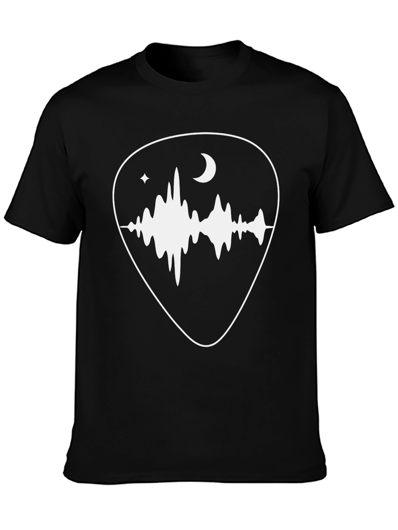 Night Soundwave Guitar Pick Graphic Tee
