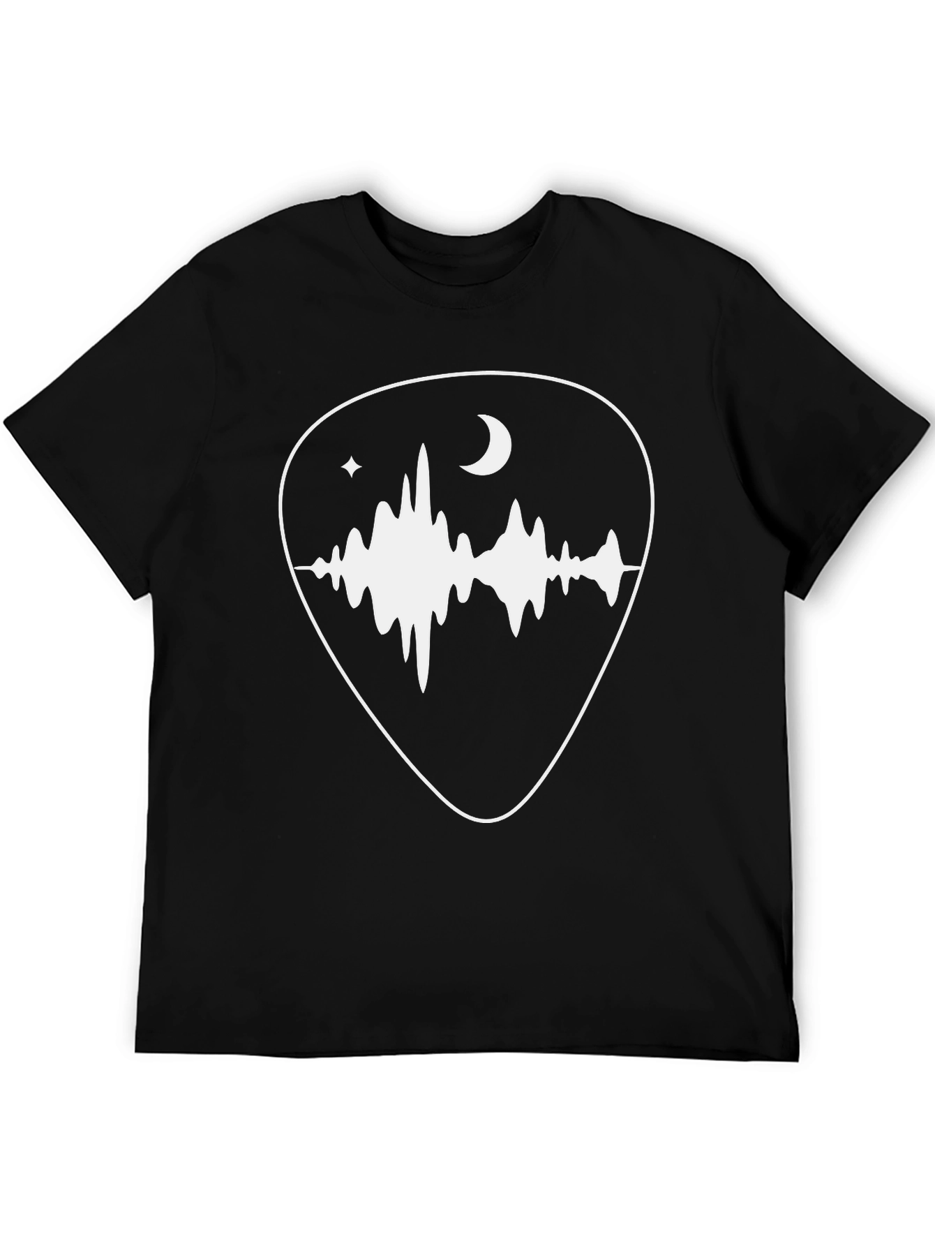 Night Soundwave Guitar Pick Graphic Tee
