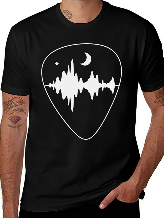 Night Soundwave Guitar Pick Graphic Tee