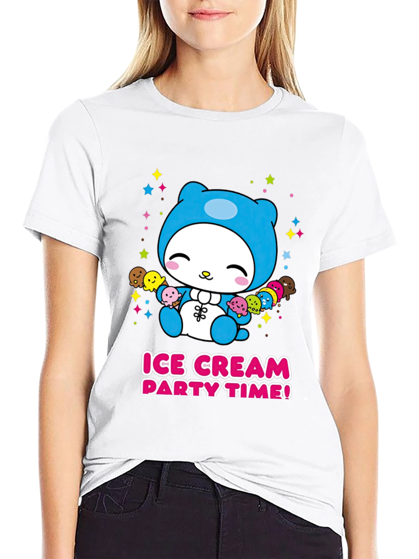 Cute Cartoon Ice Cream Party T-Shirt