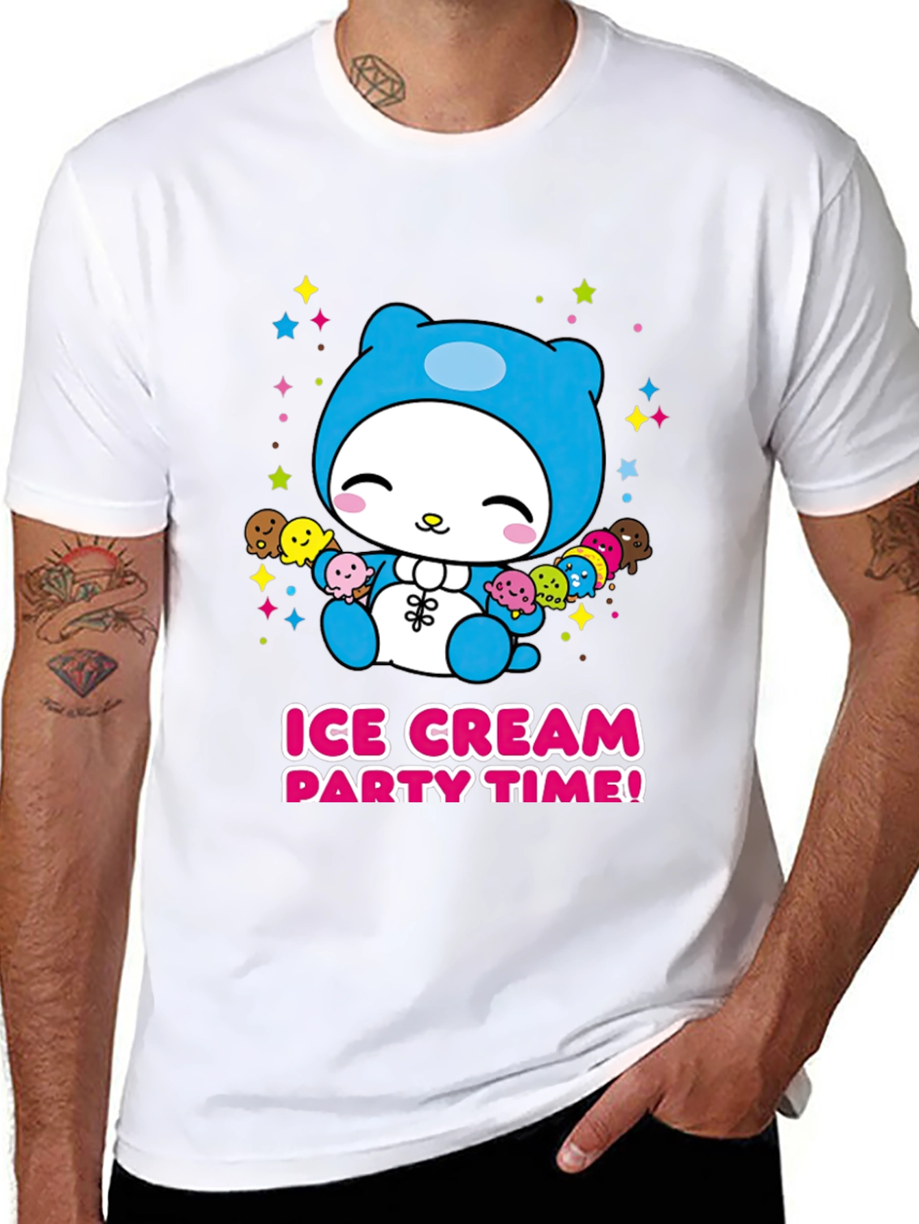 Cute Cartoon Ice Cream Party T-Shirt