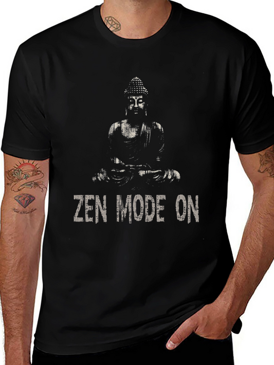 Zen Mode On Buddha Graphic T-Shirt - Relaxed Fit