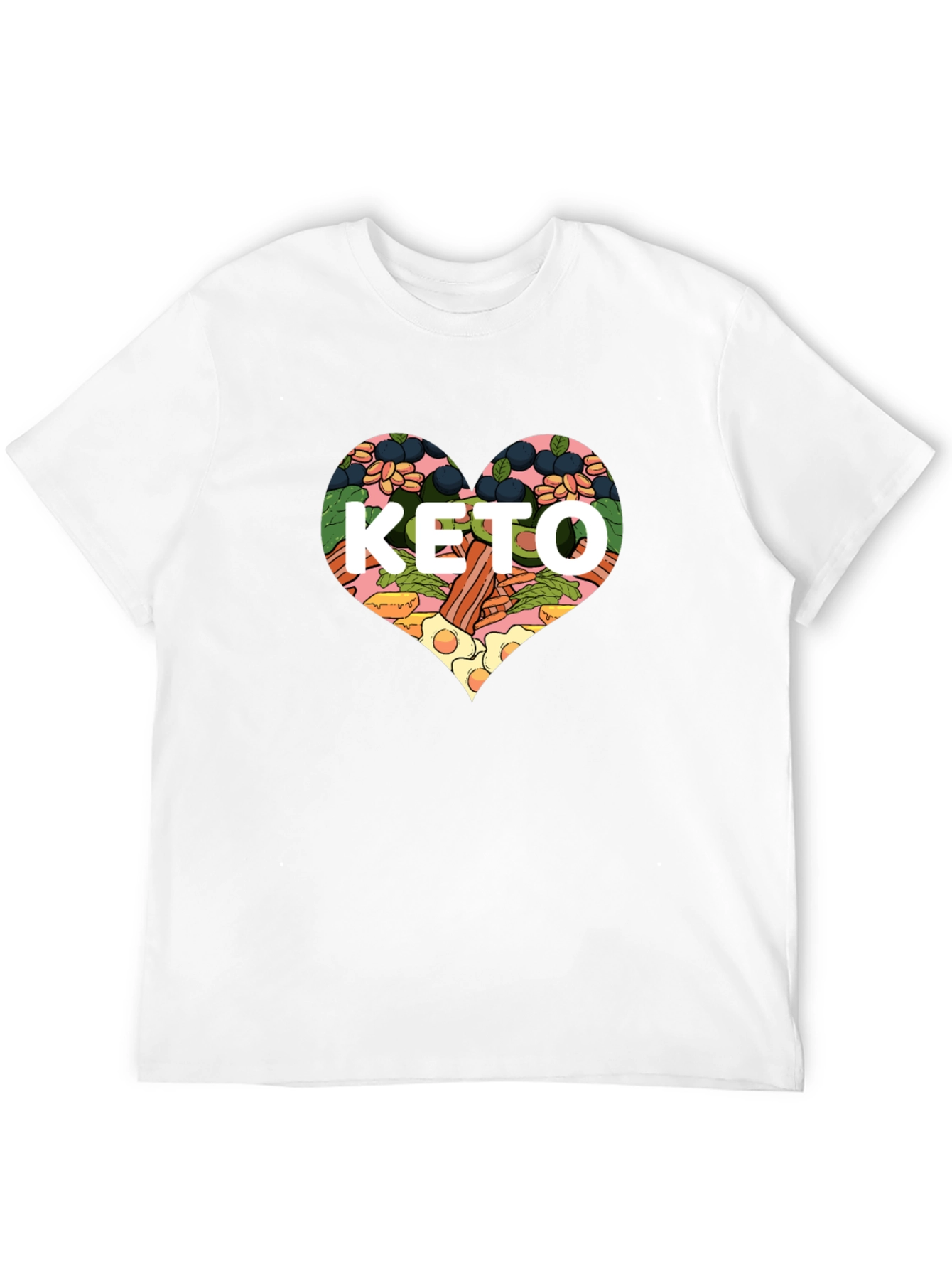 Keto Diet Heart Graphic Black T-Shirt