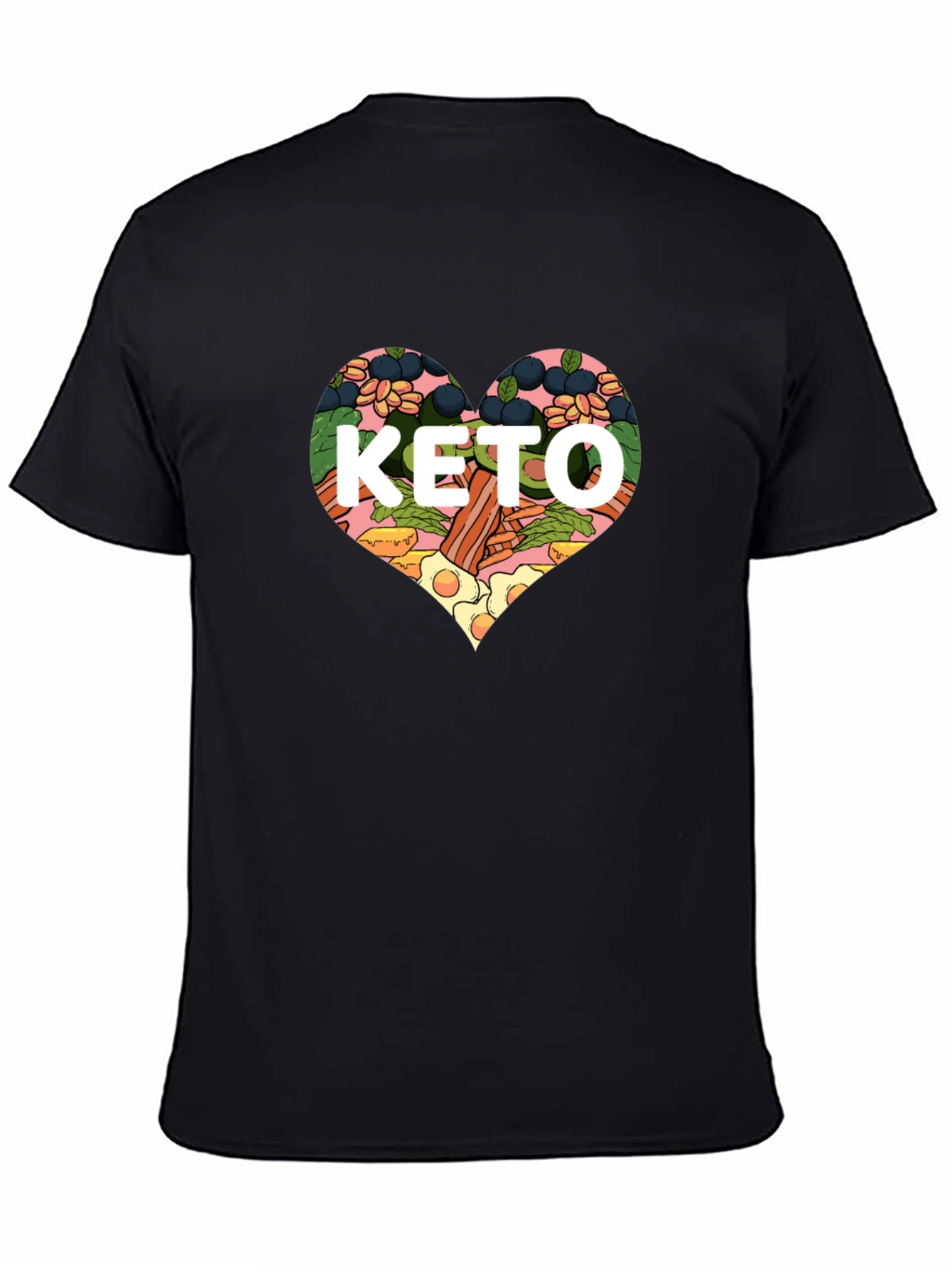 Keto Diet Heart Graphic Black T-Shirt