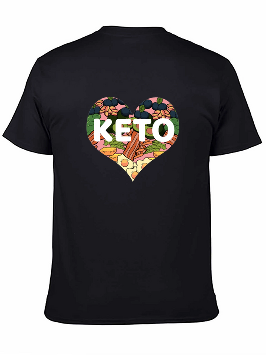 Keto Diet Heart Graphic Black T-Shirt