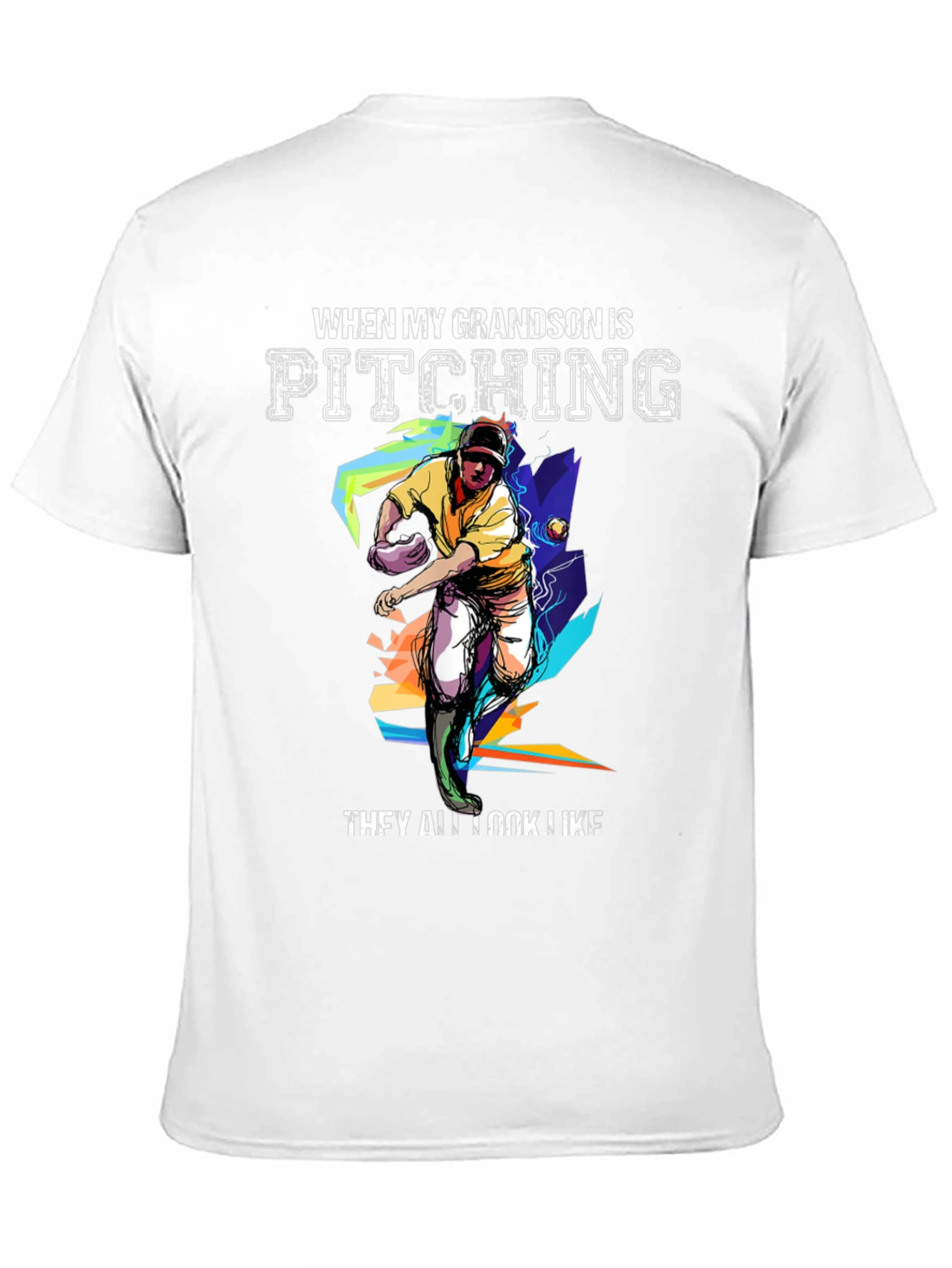 Grandson Pitching Graphic Tee - Baseball Fan T-Shirt