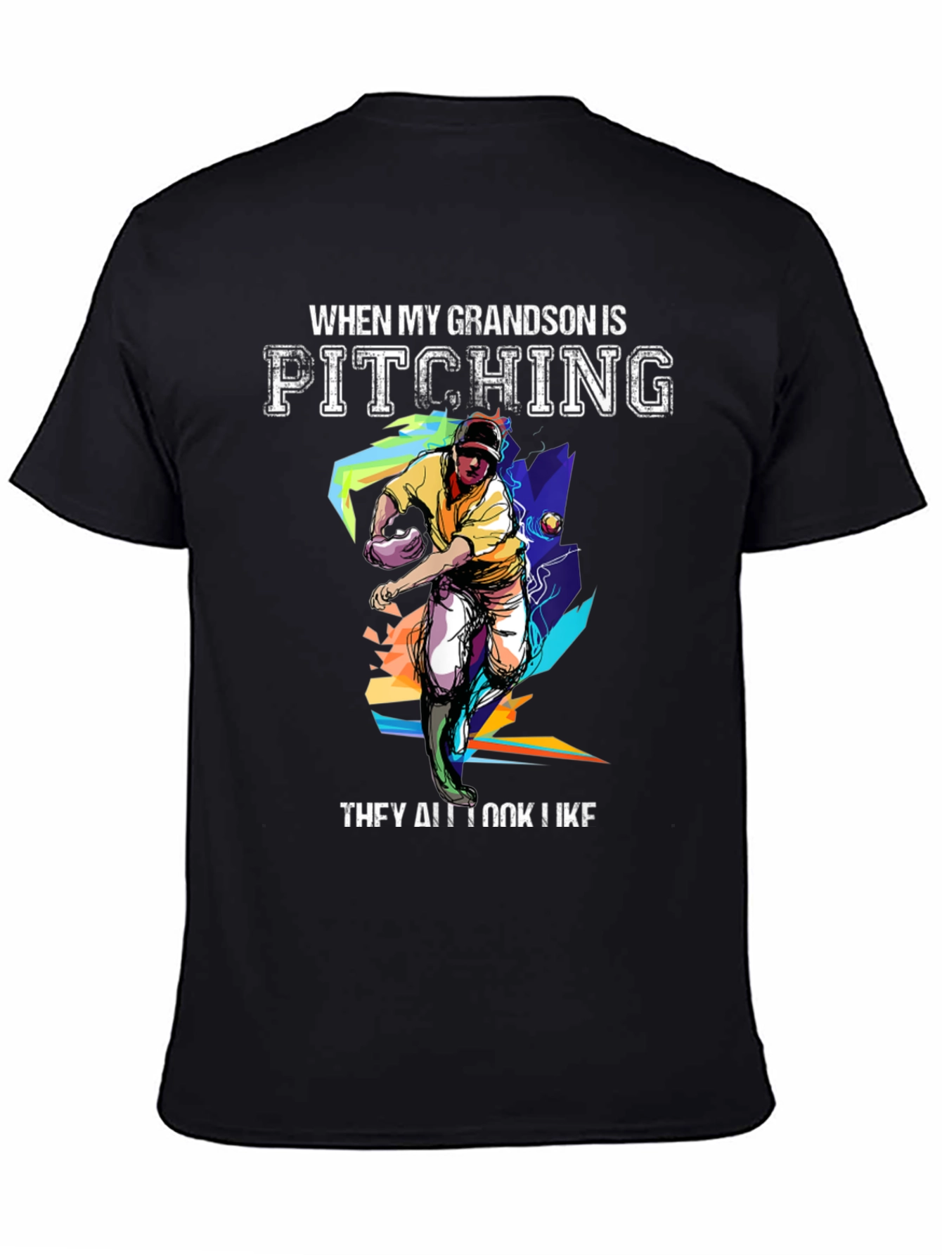 Grandson Pitching Graphic Tee - Baseball Fan T-Shirt