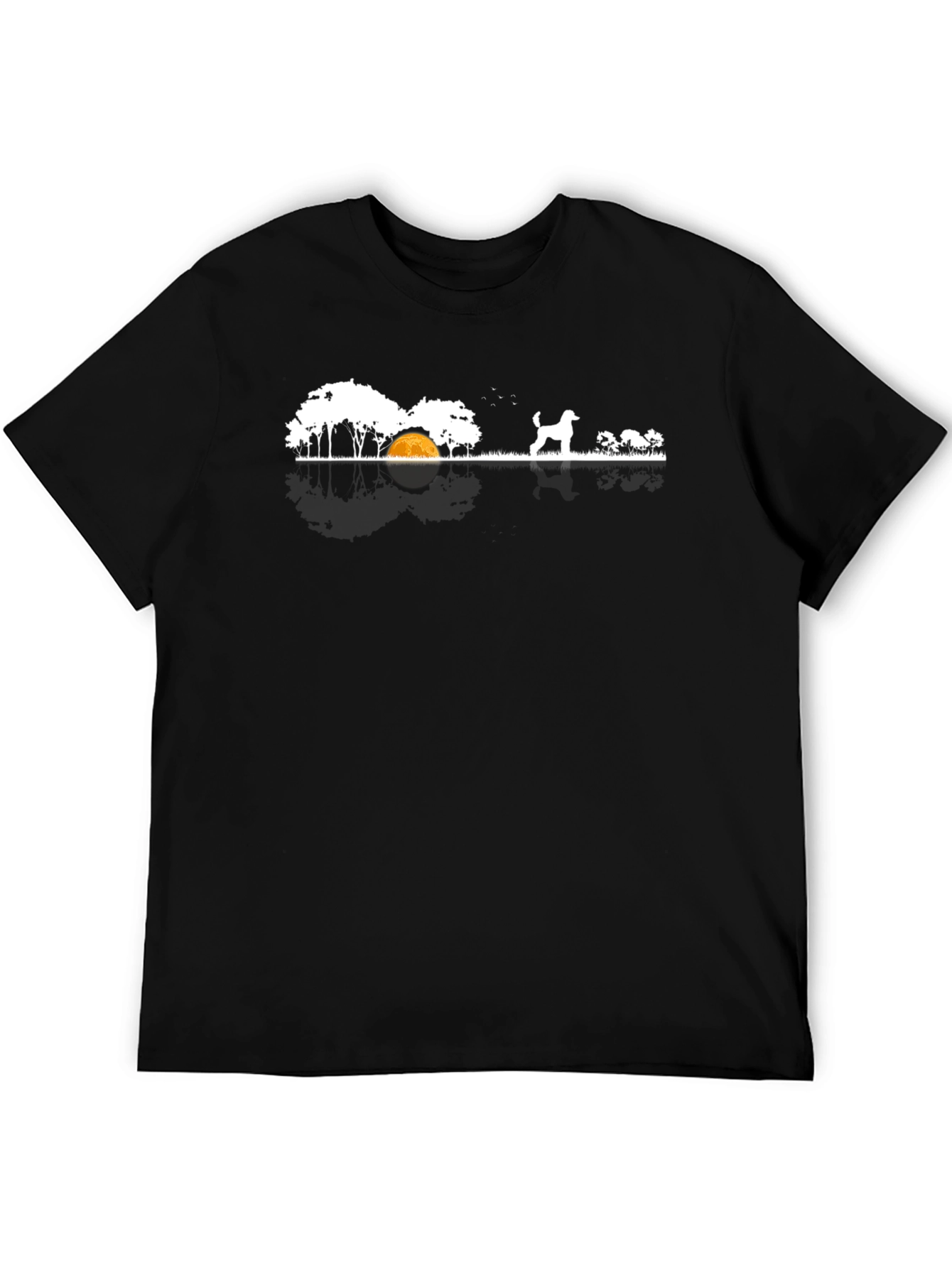 Dog Landscape Tee - Black Cotton T-Shirt