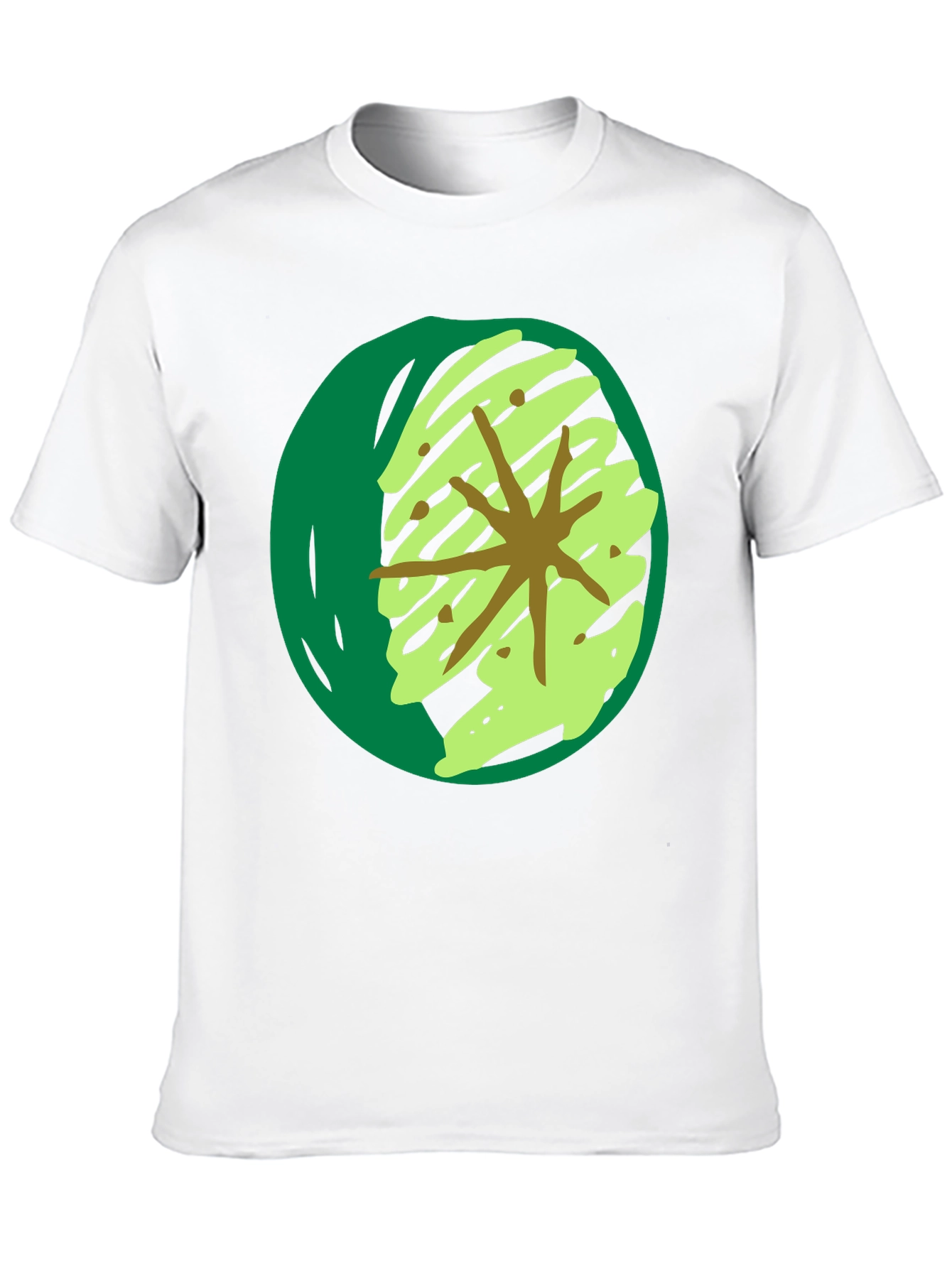 Abstract Green Star Graphic T-Shirt