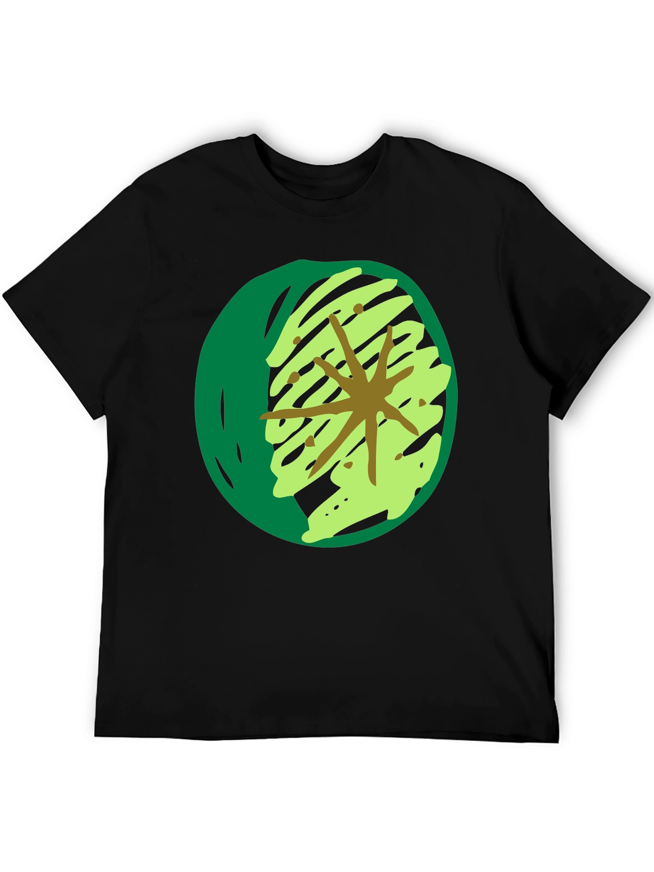 Abstract Green Star Graphic T-Shirt
