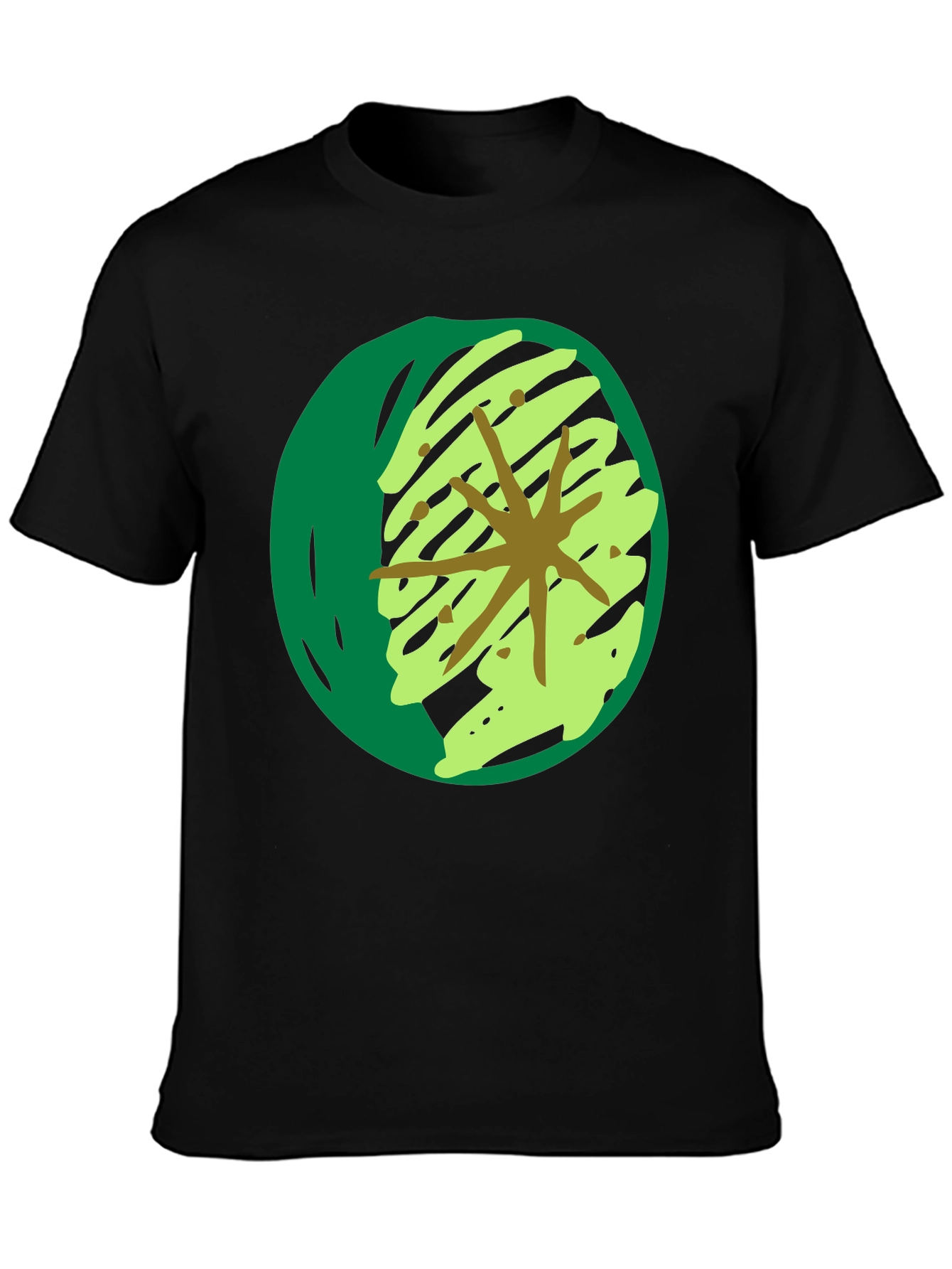 Abstract Green Star Graphic T-Shirt
