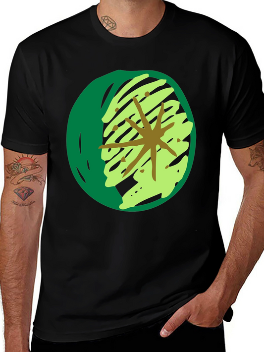 Abstract Green Star Graphic T-Shirt