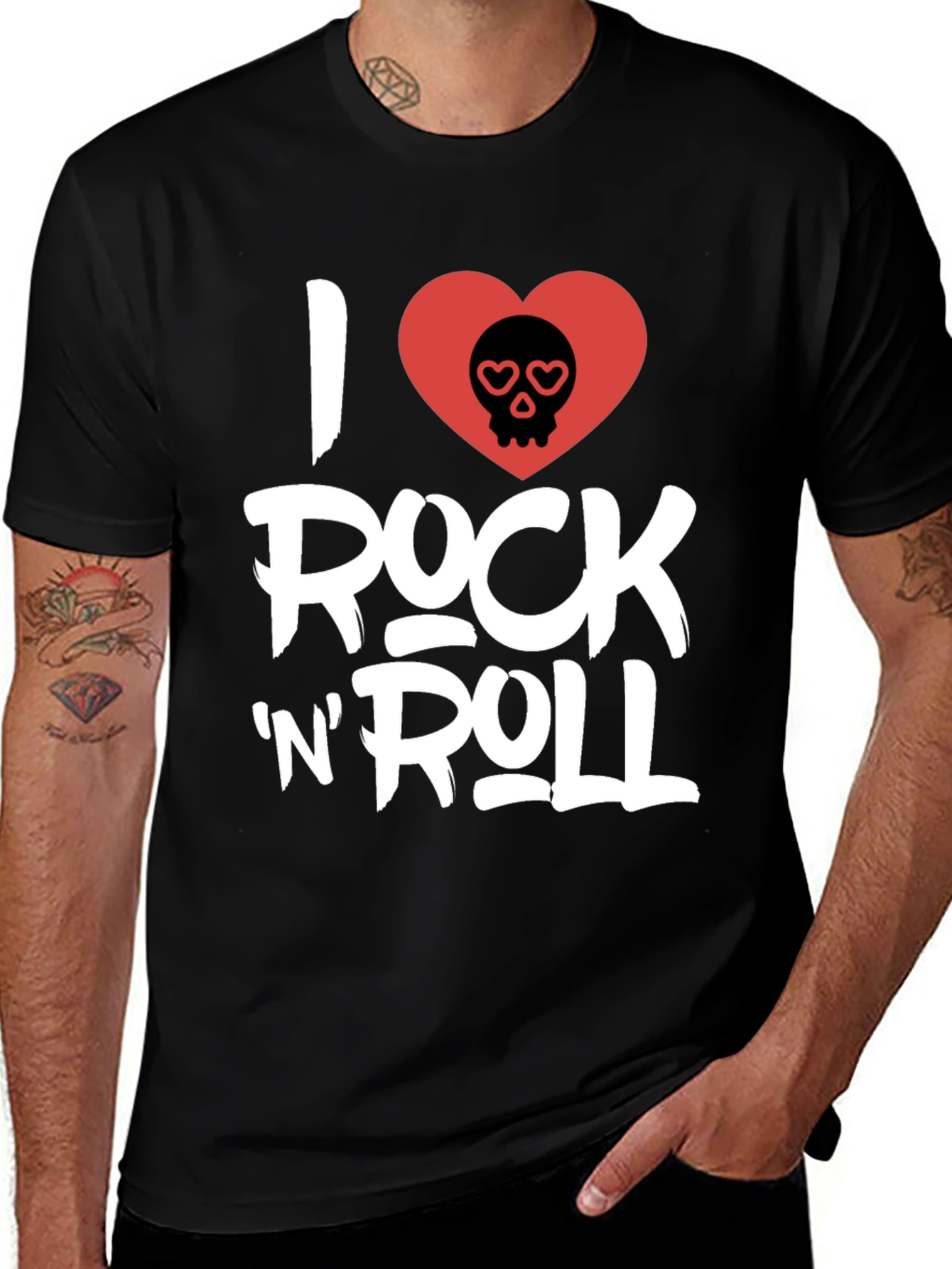 I Love Rock N Roll Black Graphic Tee