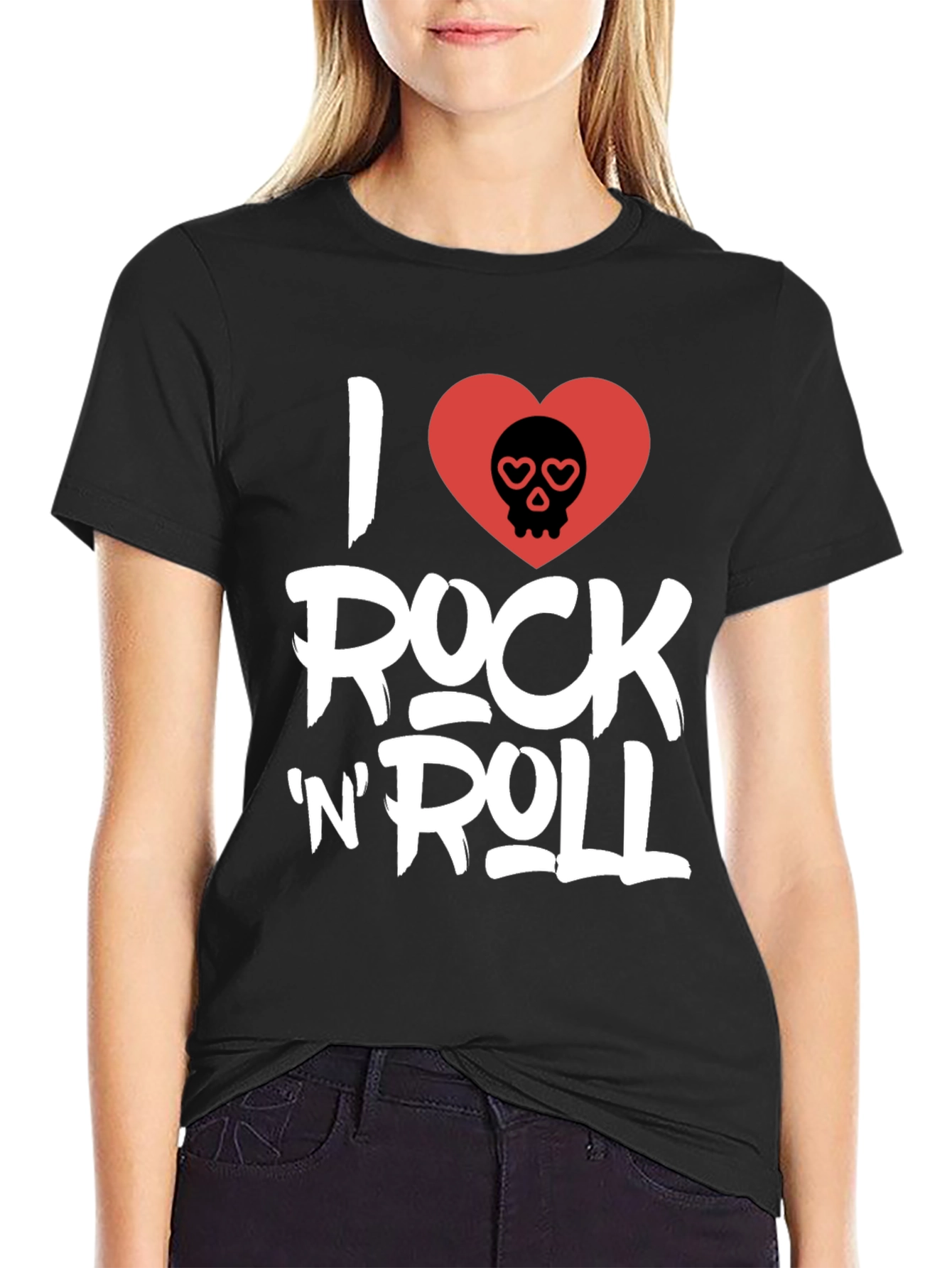 I Love Rock N Roll Black Graphic Tee