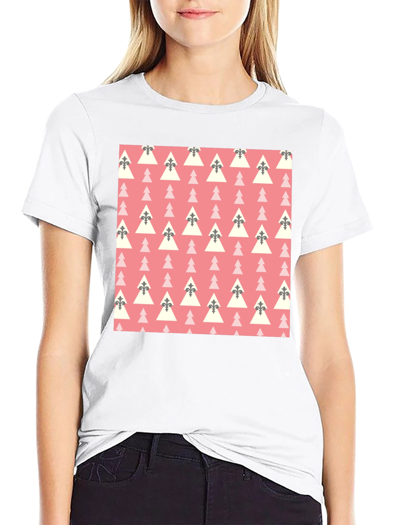 Patterned Black Tee