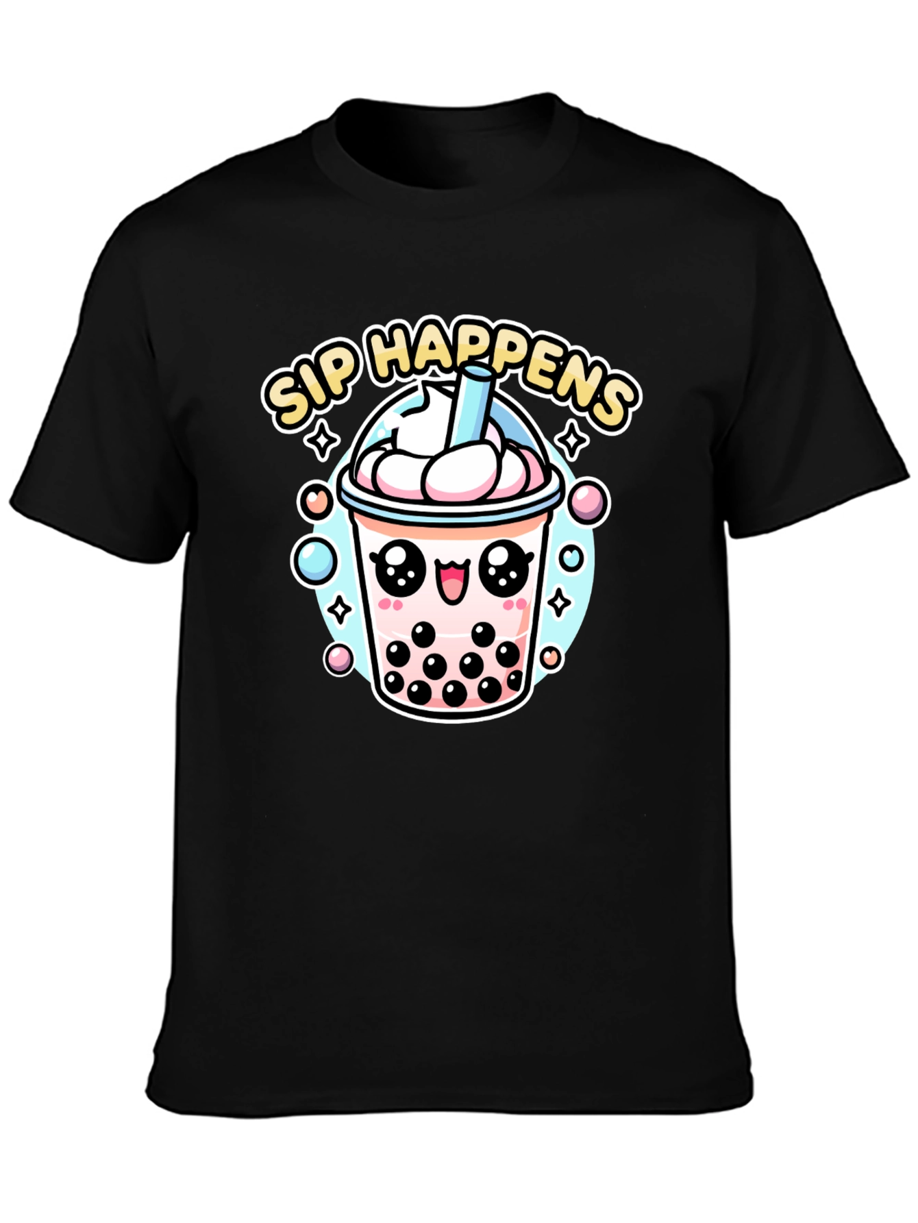 Sip Happens Bubble Tea Graphic T-Shirt