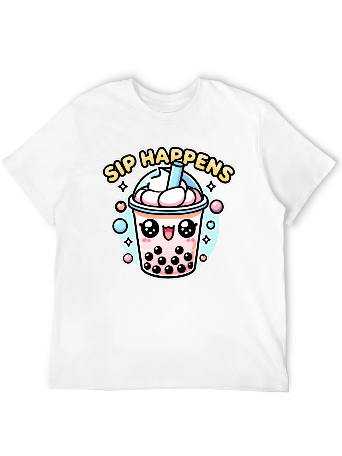 Sip Happens Bubble Tea Graphic T-Shirt