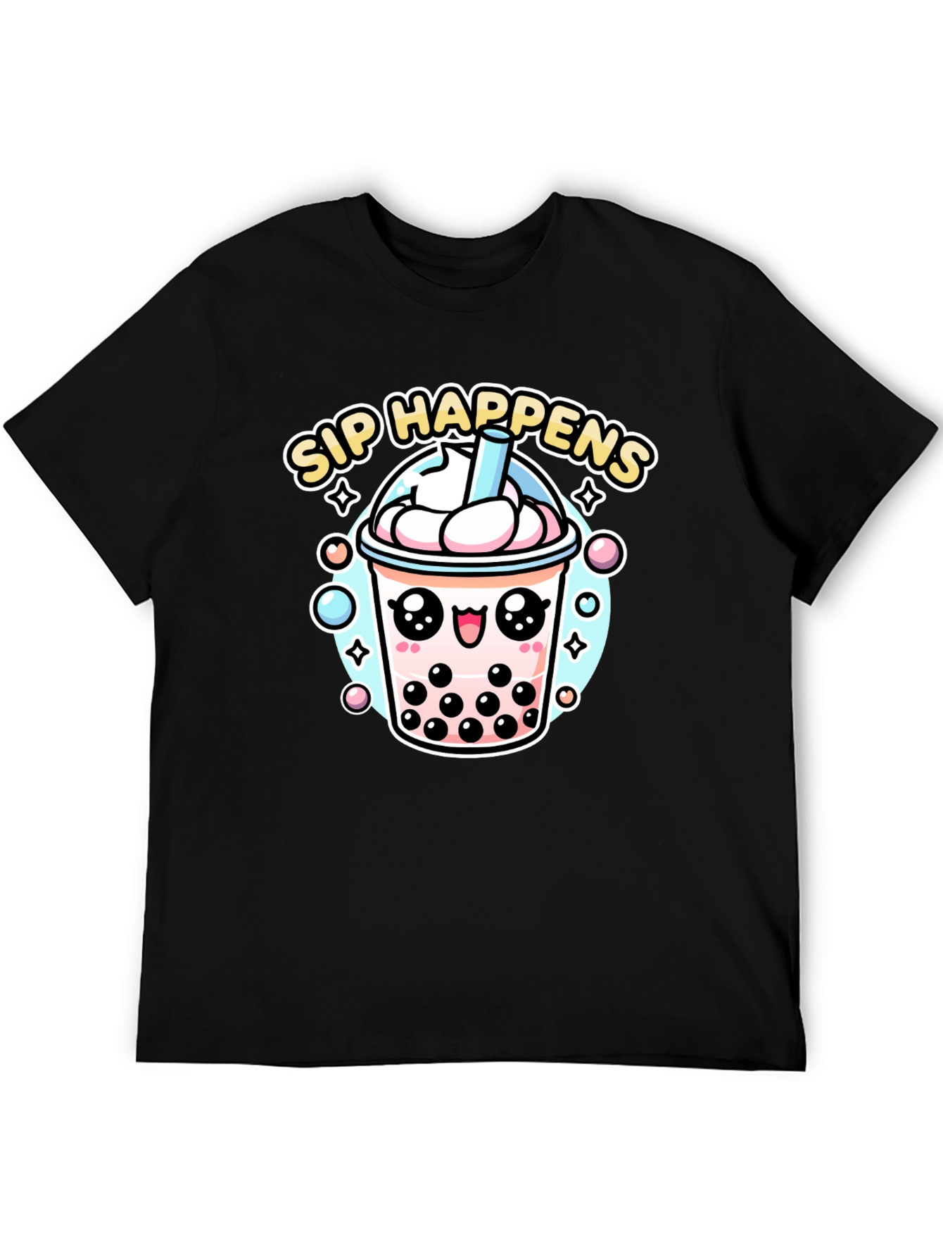 Sip Happens Bubble Tea Graphic T-Shirt
