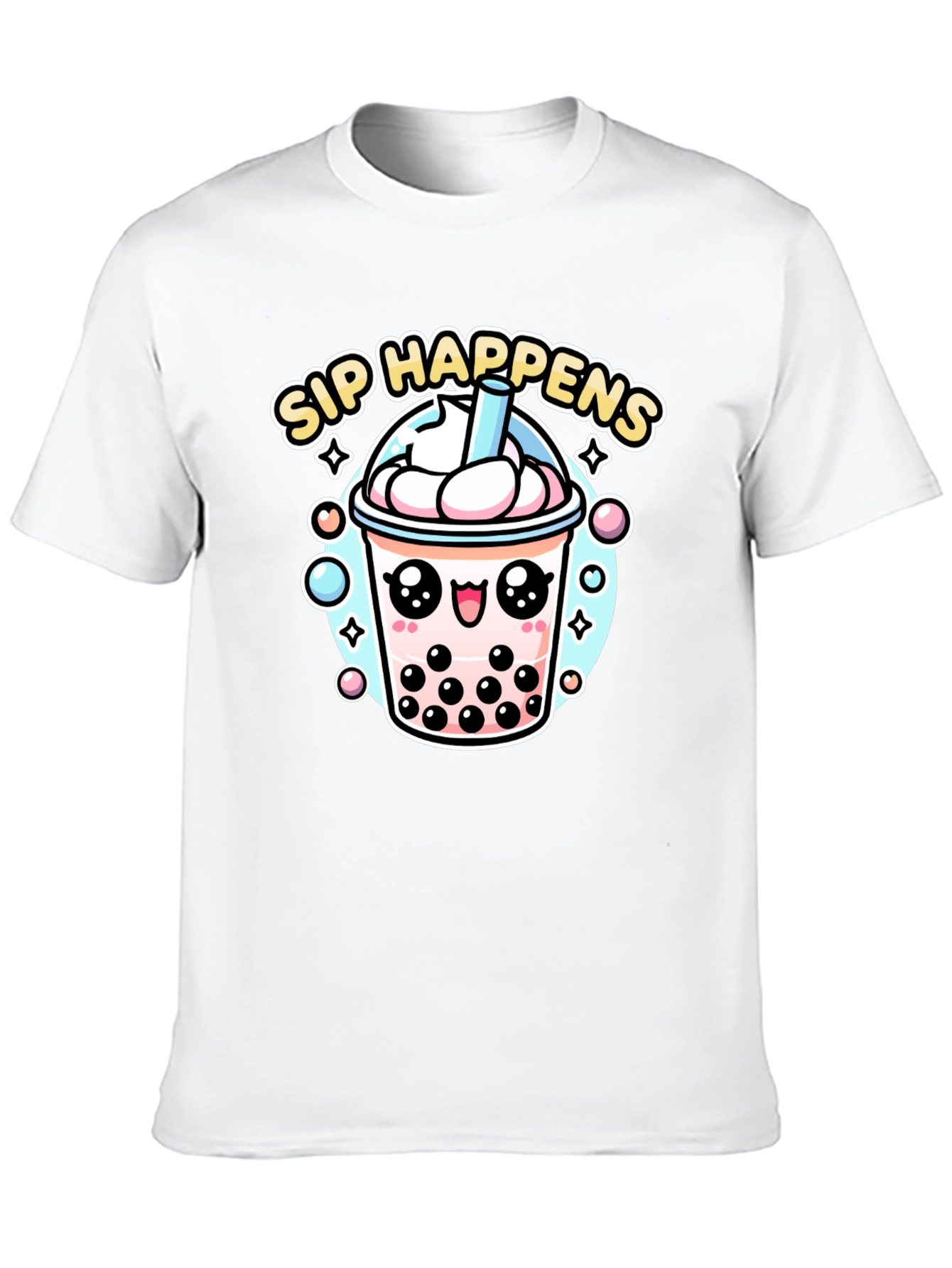 Sip Happens Bubble Tea Graphic T-Shirt