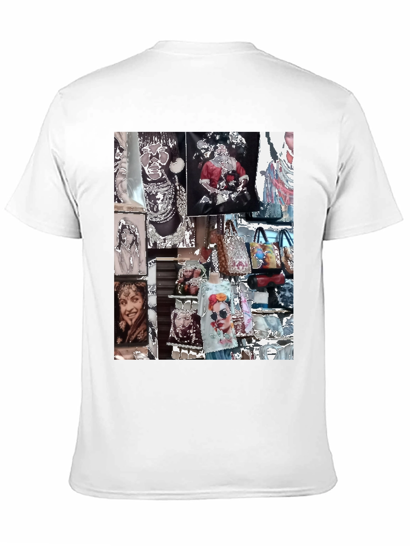 Artistic Collage Graphic Black T-Shirt