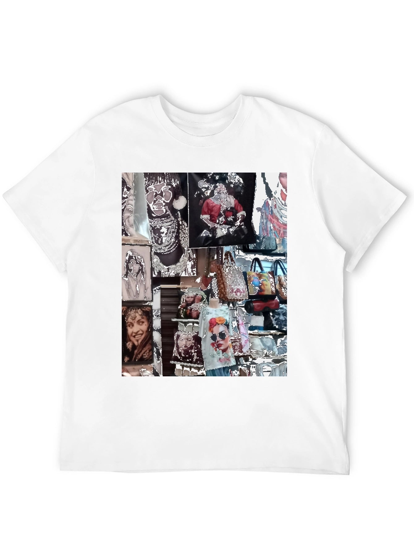 Artistic Collage Graphic Black T-Shirt