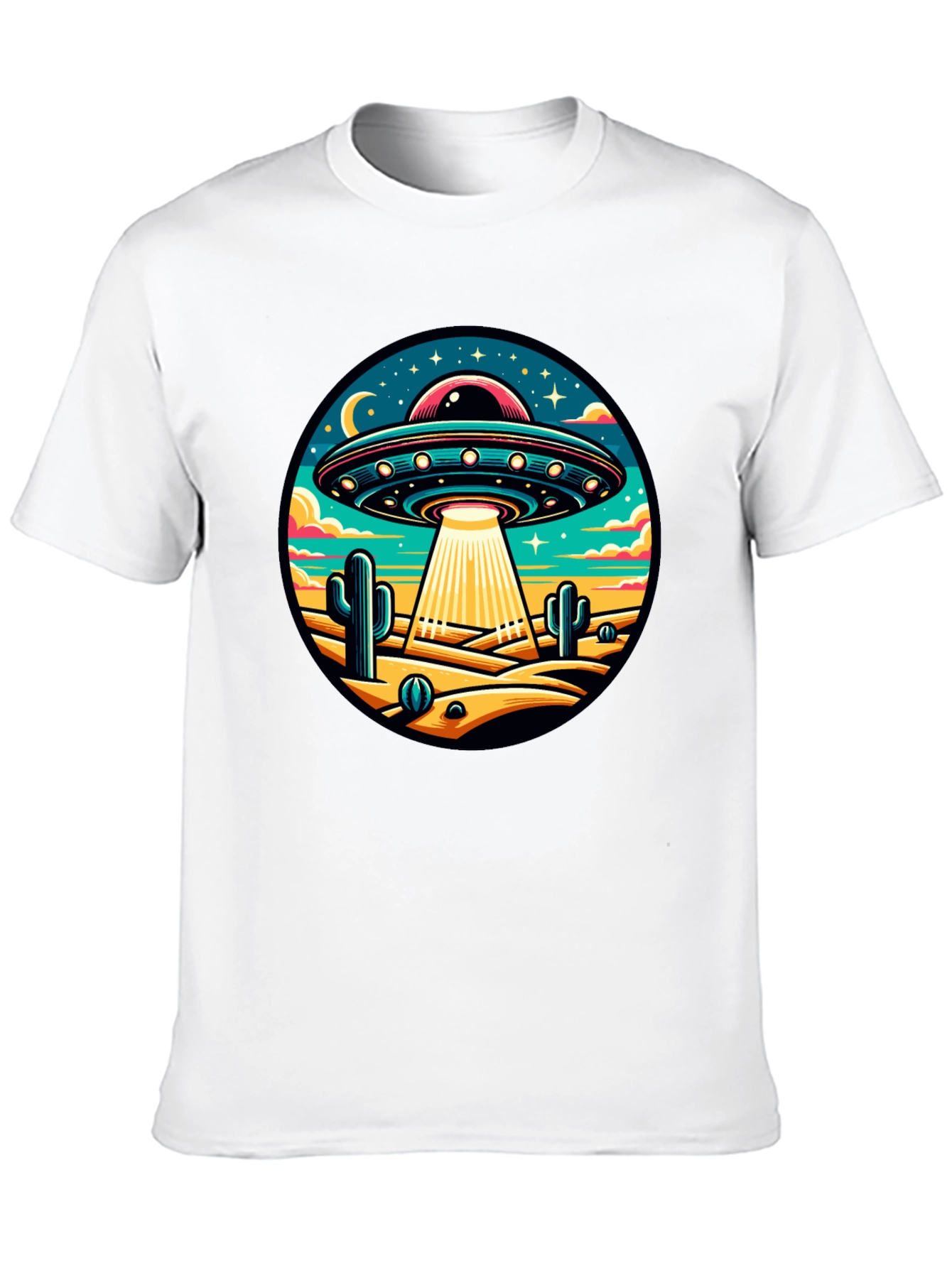UFO Desert Black T-Shirt - Sci-Fi Style