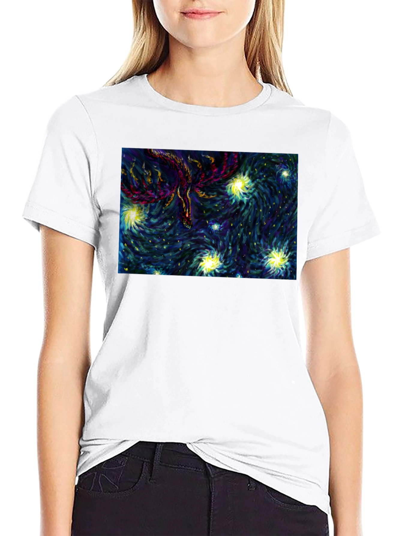 Starry Phoenix Black T-Shirt