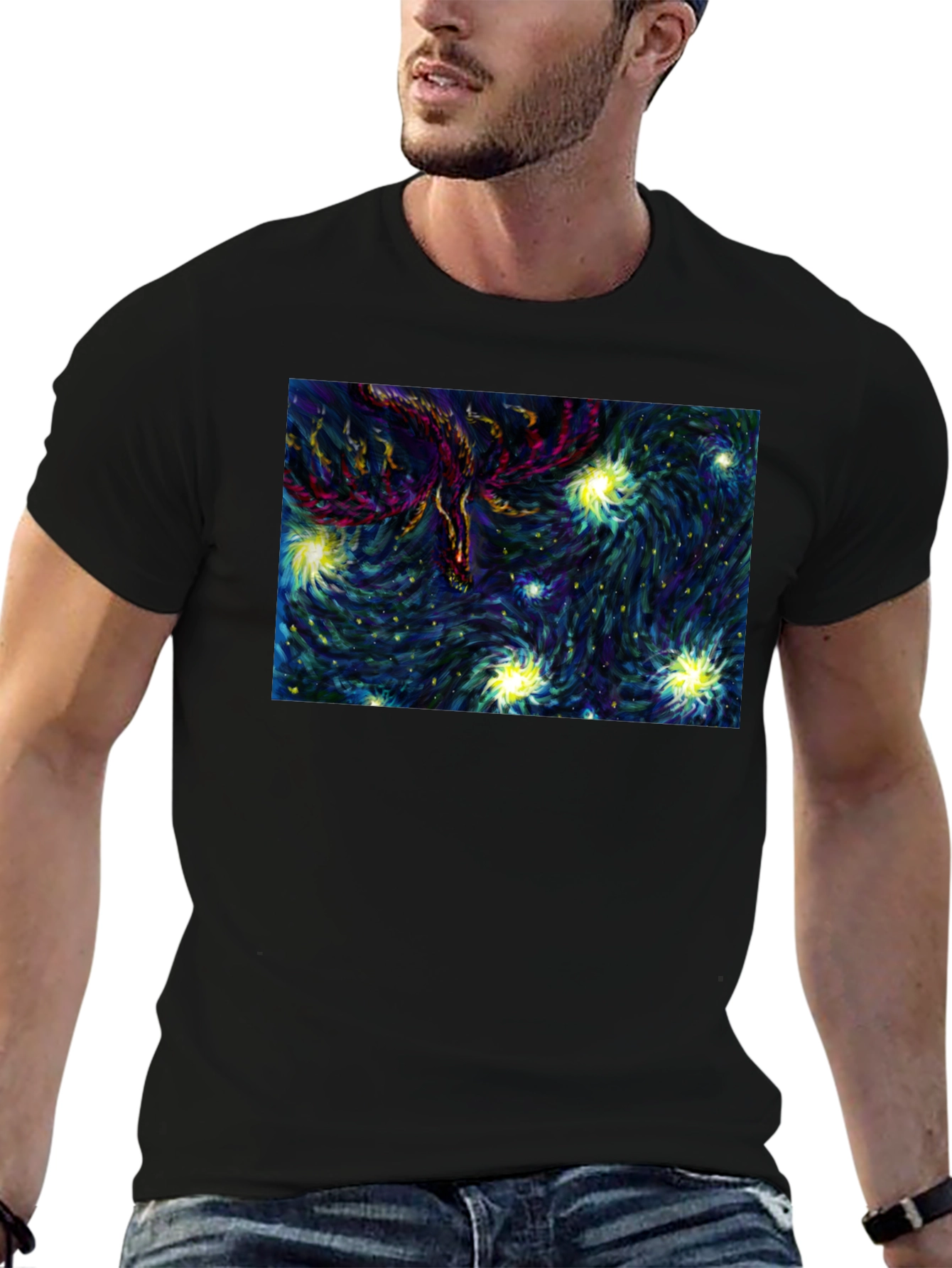Starry Phoenix Black T-Shirt