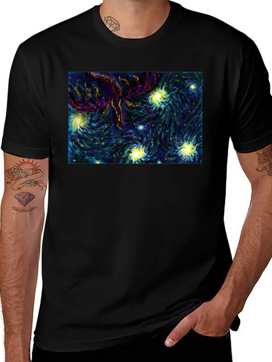 Starry Phoenix Black T-Shirt