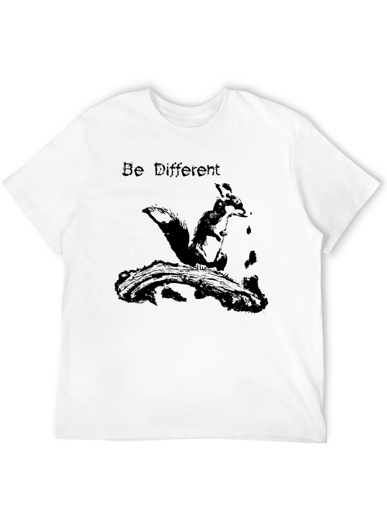Be Different Squirrel Graphic Black T-Shirt