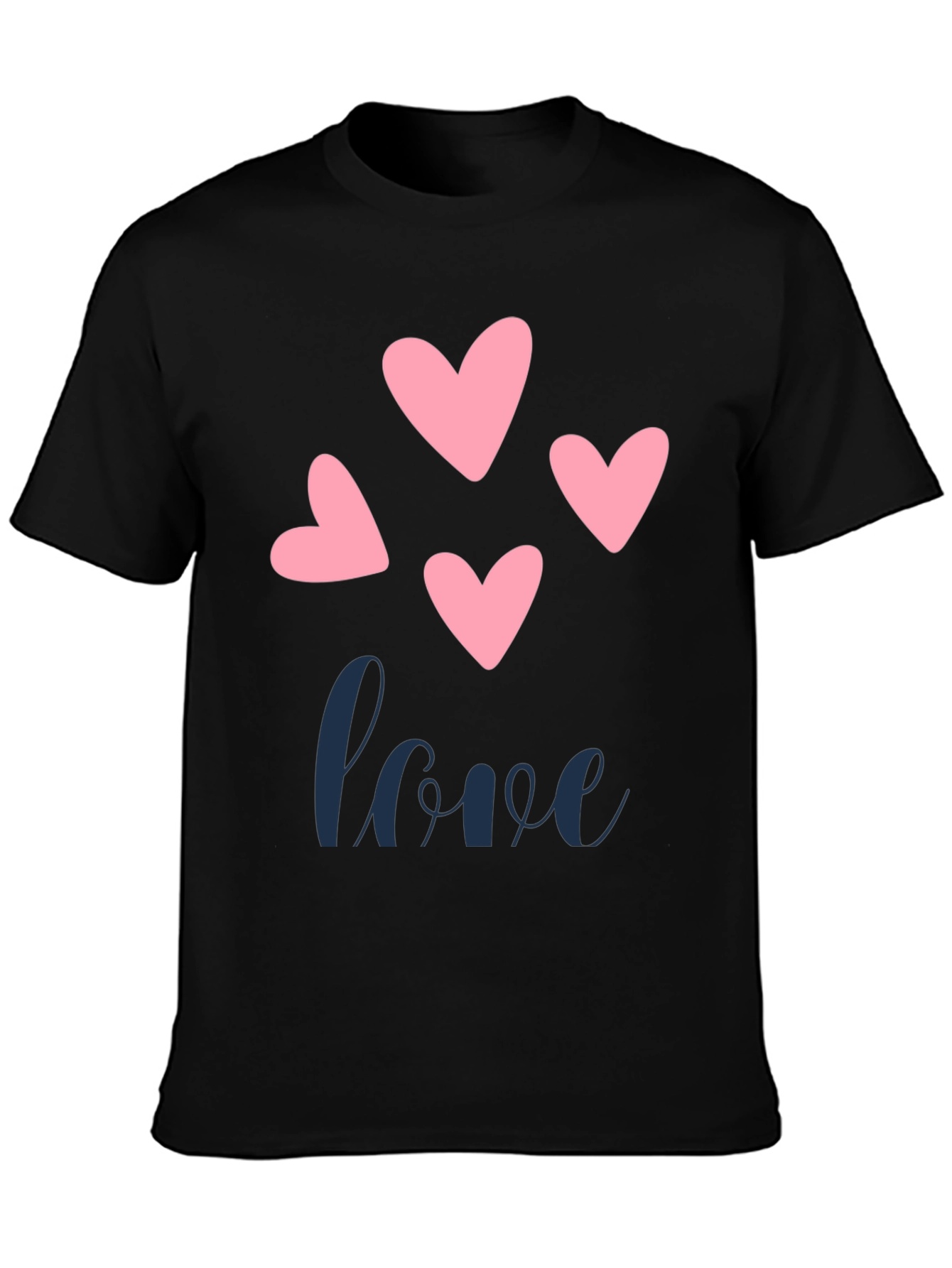 Love Hearts Graphic Tee - Stylish Mens Black T-Shirt
