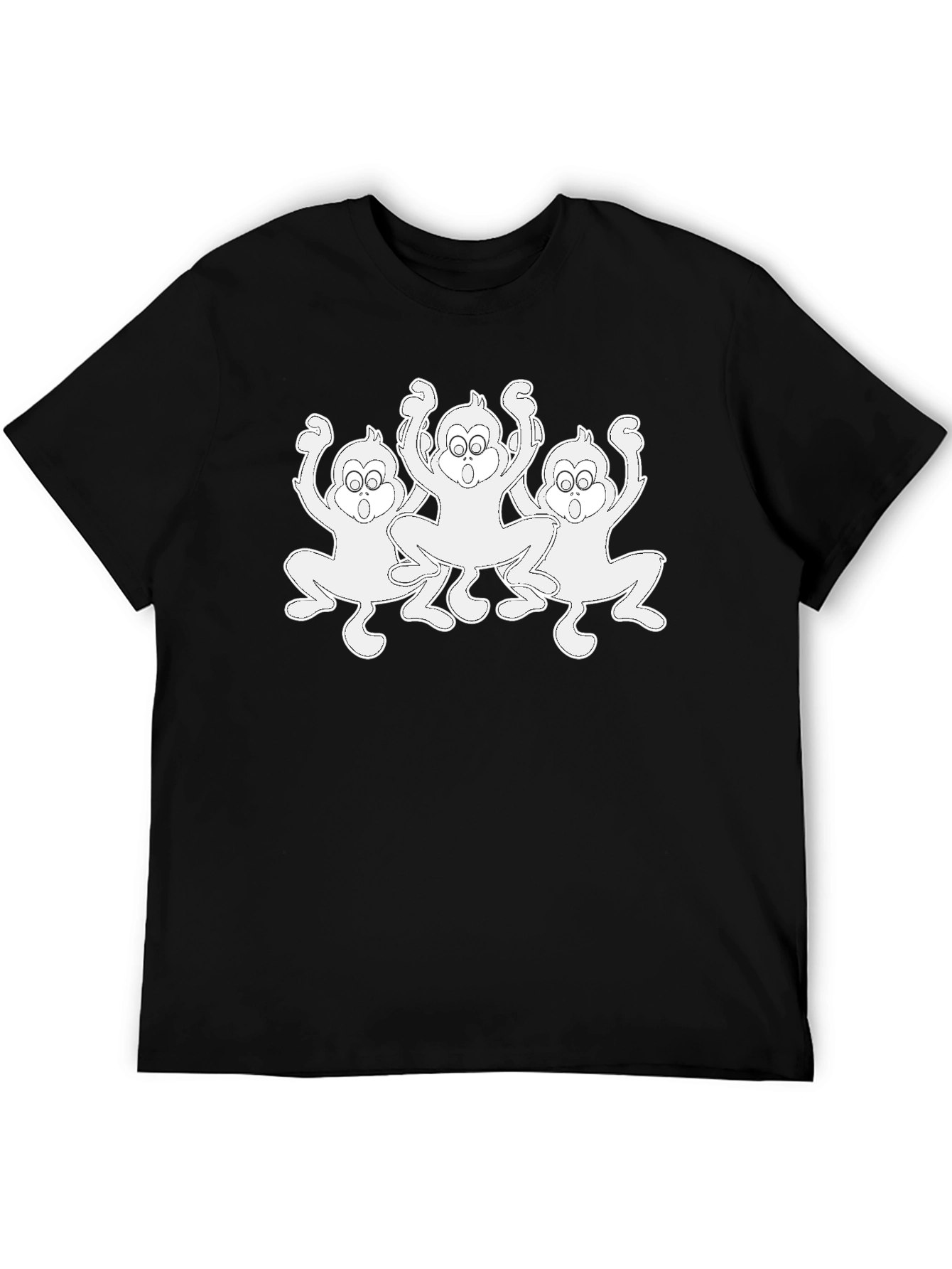 Funny Monkey Graphic T-Shirt - Black