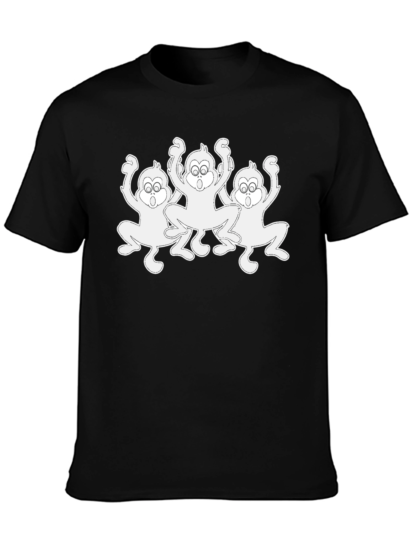 Funny Monkey Graphic T-Shirt - Black