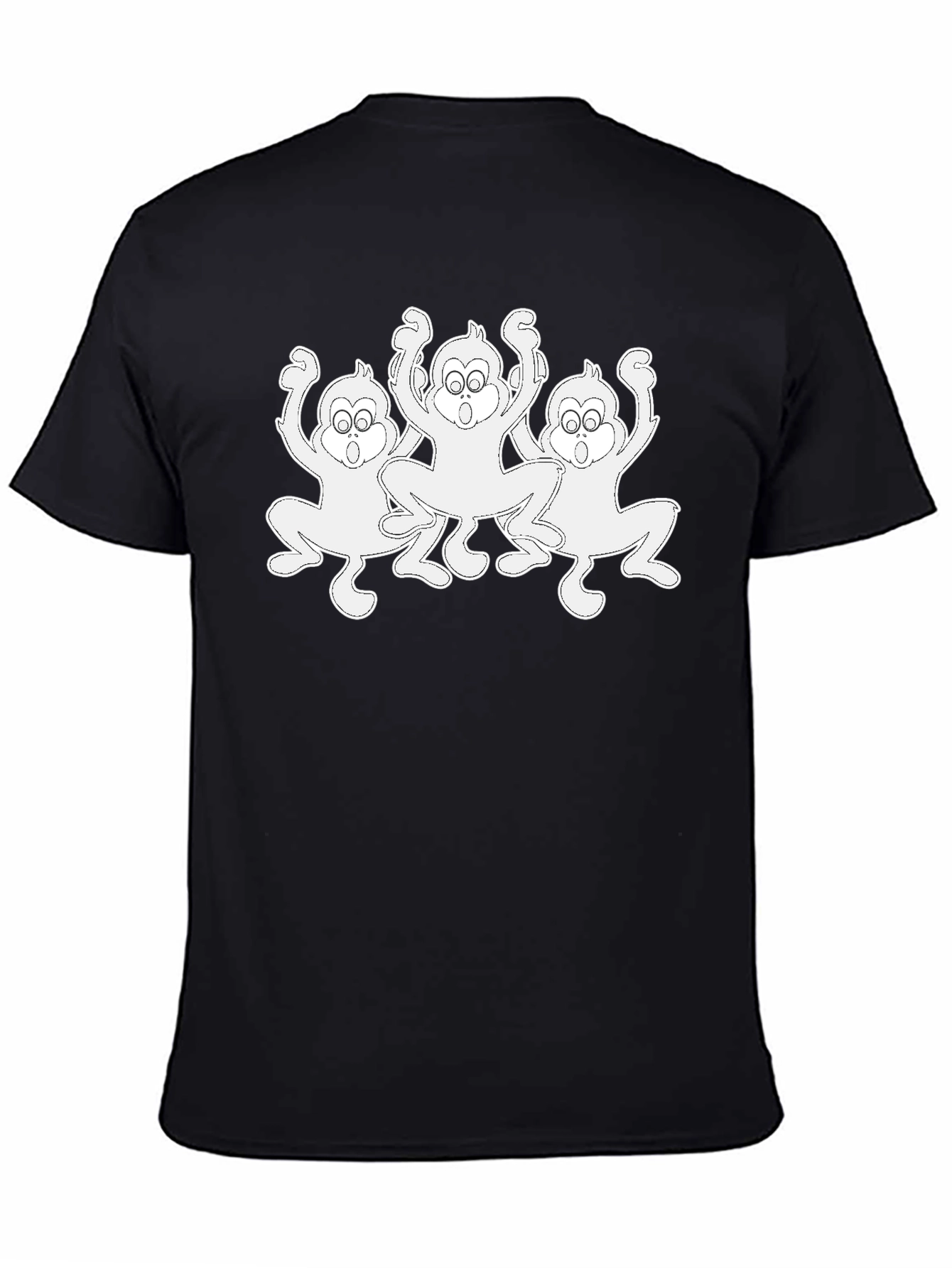 Funny Monkey Graphic T-Shirt - Black