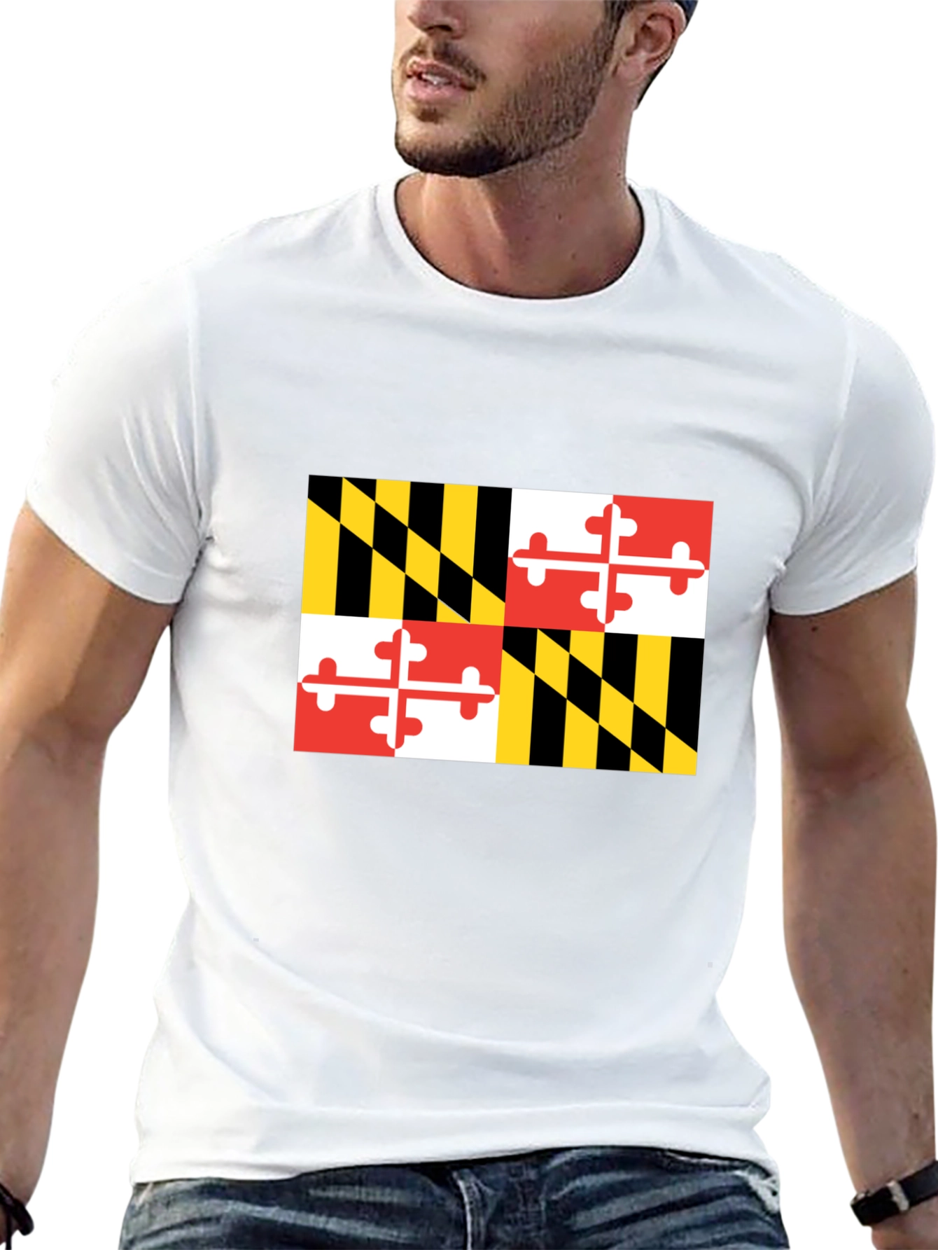 Maryland Flag Graphic Black T-Shirt