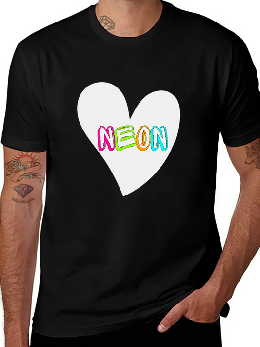 Neon Heart Graphic T-Shirt - Bold Casual Style