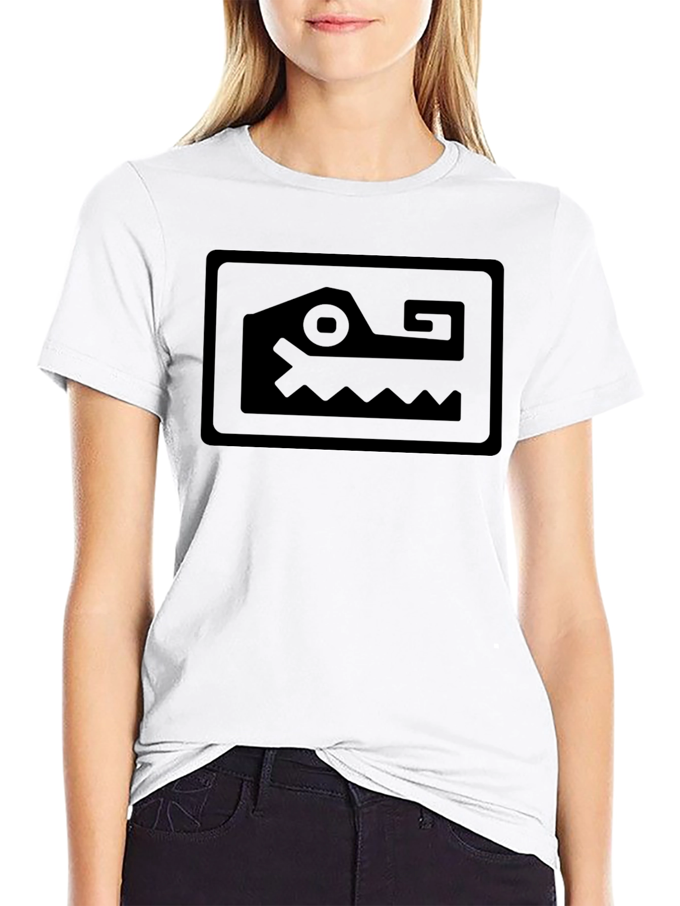 Aztec Crocodile T-Shirt - Soft Black Cotton Tee
