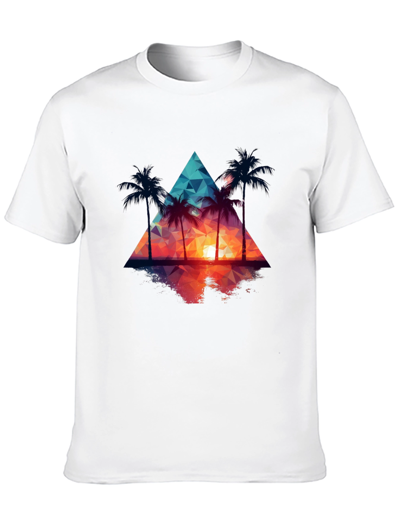 Sunset Palm Tree Triangle Graphic Tee