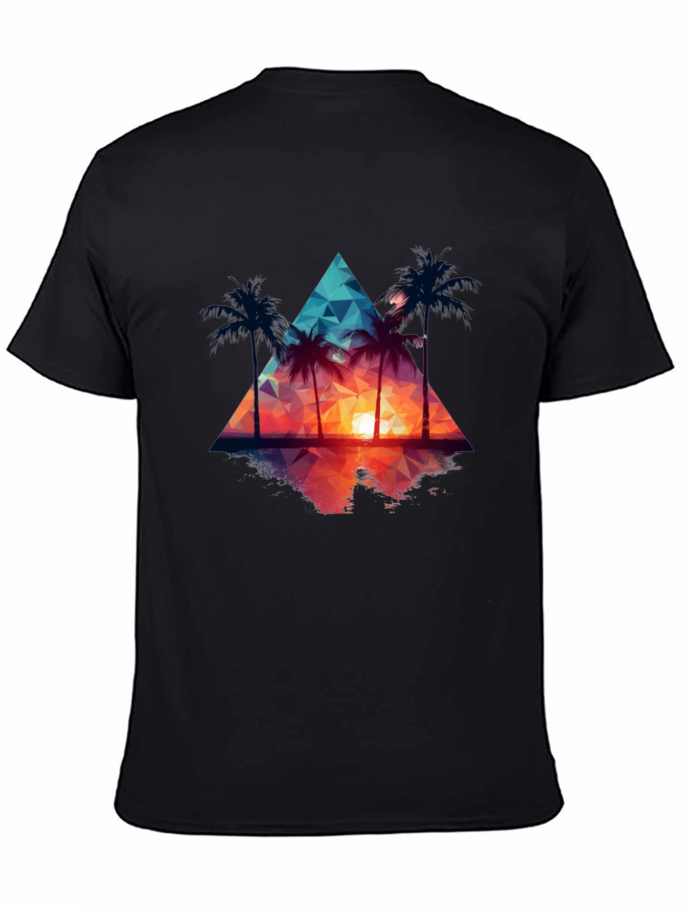 Sunset Palm Tree Triangle Graphic Tee