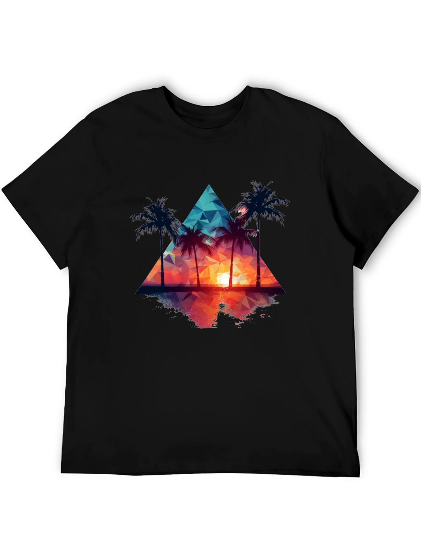 Sunset Palm Tree Triangle Graphic Tee