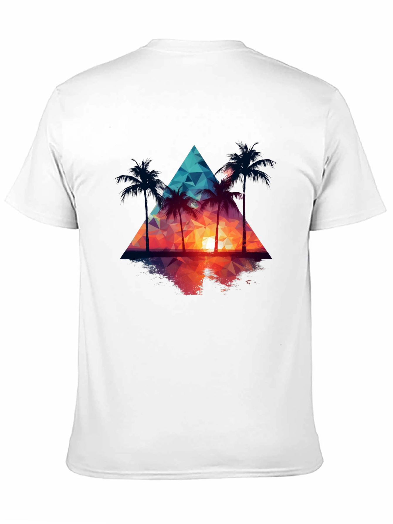 Sunset Palm Tree Triangle Graphic Tee