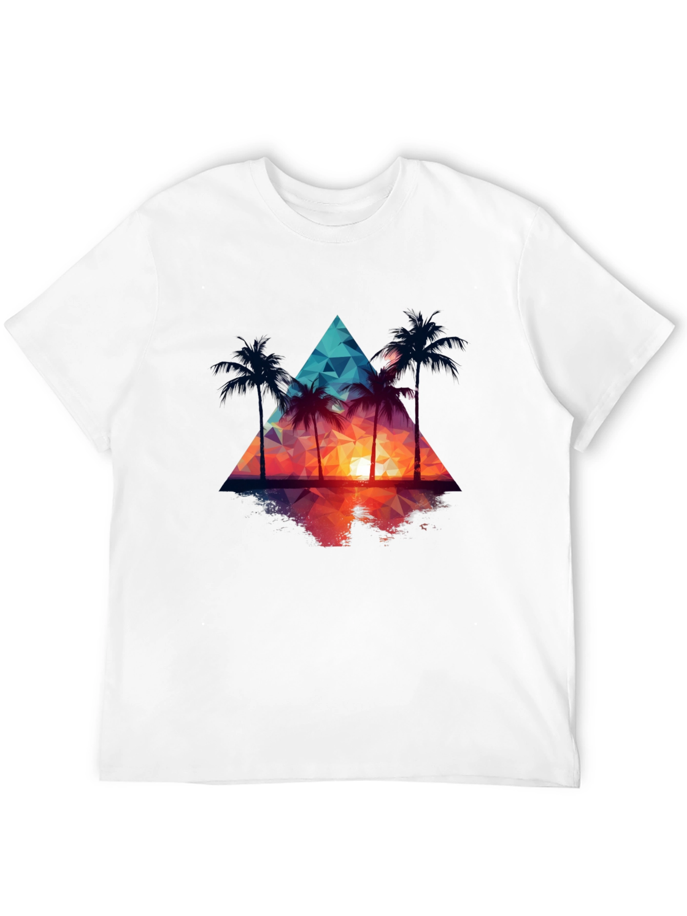 Sunset Palm Tree Triangle Graphic Tee
